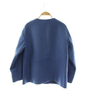green label relaxing FFC ノーカラー ジップ ショートコート アウター 36 青 /NR OS