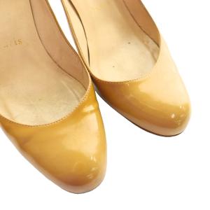 Christian Louboutin ミス・ジーナ 85 パテントカーフ パンプス エナメル 36 マスタードカラー /SS OS