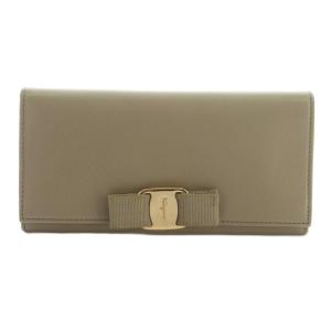 長財布 二つ折り 小銭入れ ヴァラリボン グレージュ /MI OS