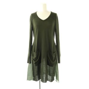 HYSTERIC GLAMOUR ニットワンピース 膝丈 長袖 F ダークグリーン /HK OS