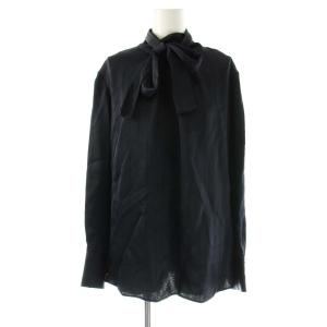 25SS COUDREY JACQUELINE ブラウス ストライプ 長袖 38 ネイビー /HK OS