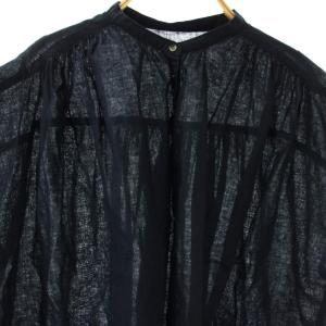 Spick&Span 25SS リネンスクエアフレンチスリーブ ブラウス シャツ ネイビー /ES OS