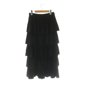レサージュ ティアードプリーツスカート 36 黒 ブラック ロング丈 /AG OS
