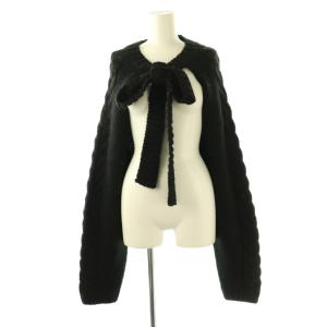 24AW cable knit ribbon bolero カーディガン 長袖 ニット F ブラック /DO