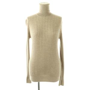 18Gカシミヤシルク混 リブタートル ニット セーター 2 グレージュ /ES OS