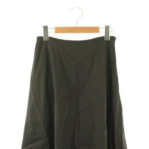 theory luxe ECO CRUNCH WASH ZOE E スカート ロング フレア リネン 36 ブラック /DO OS