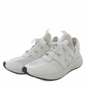 w+h ニット ストレッチ Vivram スニーカー 8 ホワイト WH-0121