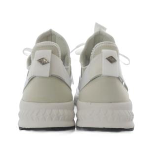 w+h ニット ストレッチ Vivram スニーカー 8 ホワイト WH-0121
