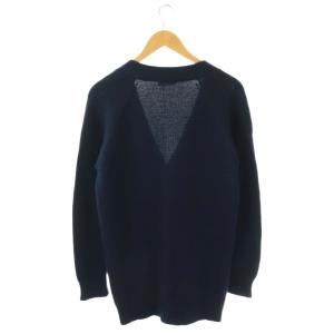 PRADA アルパカ Vネック ニット カーディガン 長袖 42 紺 /NR OS