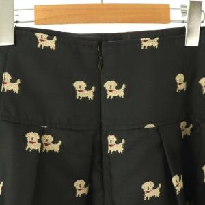 M'S GRACY 犬刺繍 フレアスカート 40 ブラック ベージュ 赤 /ES OS