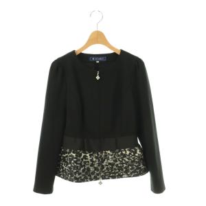 切替ノーカラージャケット 薄手 38 黒 /NR OS