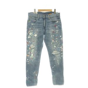 ペンキ加工 デニムパンツ ジーンズ テーパード 28 ブルー /DF OS