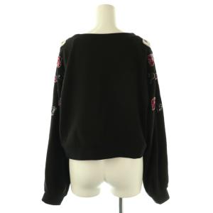 GRACE CONTINENTAL 23AW ハートスパン裏毛トップ スウェット 長袖 36 ブラック マルチカラー /DO OS