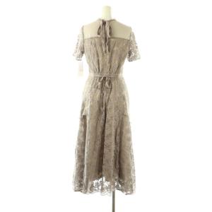 SNIDEL 24SS シフォンフリルレースドレス ワンピース ロング 半袖 0 グレー /HK OS