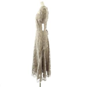 SNIDEL 24SS シフォンフリルレースドレス ワンピース ロング 半袖 0 グレー /HK OS