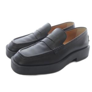 厚底 スクエアトゥ ローファー 37.5 ブラック