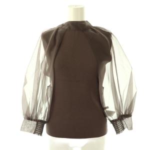 シアーボレロ2Wayニットプルオーバー ノースリーブセーター レイヤード2点セット 36 ダークブラウン