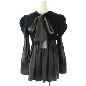 CELFORD レイヤードニットプルオーバー ブラウス 36 ネイビー グレー /ES OS