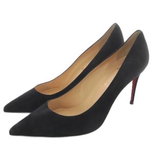 スエード ポインテッドトゥ パンプス ピンヒール 38.5 黒 ブラック /SR