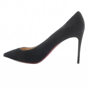 Christian Louboutin スエード ポインテッドトゥ パンプス ピンヒール 38.5 黒 ブラック /SR