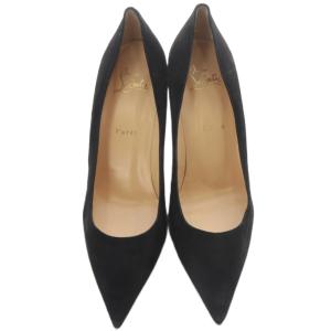 Christian Louboutin スエード ポインテッドトゥ パンプス ピンヒール 38.5 黒 ブラック /SR