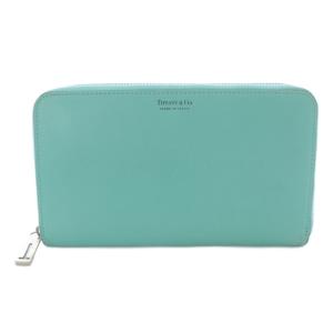 ラウンドファスナー 長財布 ライトブルー