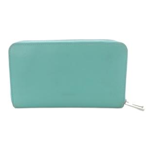 TIFFANY&Co. ラウンドファスナー 長財布 ライトブルー