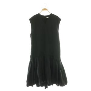 24AW アルチザンタフタワンピース ロング ノースリーブ 38 ブラック /DF OS