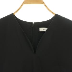 ADORE 24AW アルチザンタフタワンピース ロング ノースリーブ 38 ブラック /DF OS