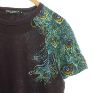 DOLCE&GABBANA 総柄 カットソー Tシャツ 半袖 46 バーガンディ /DF OS