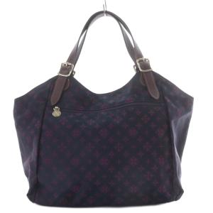 トートバッグ ハンドバッグ モノグラム 総柄 ナイロン ネイビー パープル /YO24