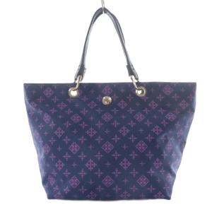 Daily トートバッグ ハンドバッグ モノグラム 総柄 ナイロン ネイビー パープル /YO21