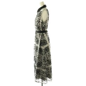 GRACE CONTINENTAL 24AW 刺繍フレアドレス ワンピース 36 グレー