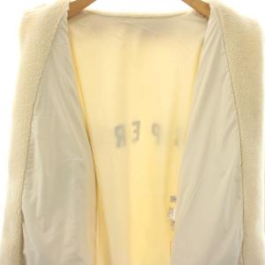 Spick&Span 24AW バックロゴボアブルゾン ジャケット ジップアップ 38 アイボリー 24011200309030