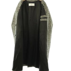 ADORE ビックヘリンボーンコート 36 ブラック ホワイト