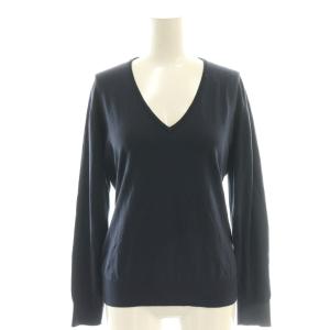 SEA ISLAND COTTON Vネックニット プルオーバー L ネイビー /DF OS SH