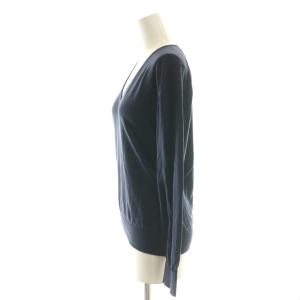 JOHN SMEDLEY SEA ISLAND COTTON Vネックニット プルオーバー L ネイビー /DF OS SH