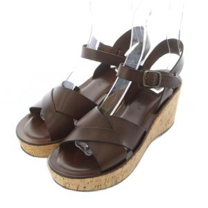 サンダル 37 23.5cm 24cm 茶色 ブラウン ウェッジソール 厚底 /RI OS