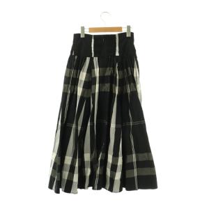 JUSGLITTY チェックタックギャザースカート ロング フレア 1 ダークネイビー ホワイト グレー /DO OS
