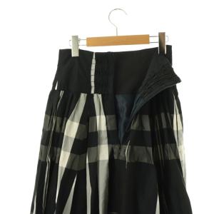 JUSGLITTY チェックタックギャザースカート ロング フレア 1 ダークネイビー ホワイト グレー /DO OS