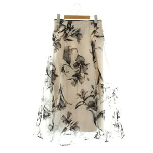 リリーフロッキーフレアスカート ロング 1 ピンクベージュ ブラック /DF OS