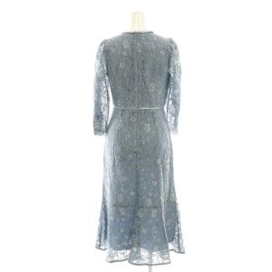 JUSGLITTY レースワンピース ロング 七分袖 0 ブルー /DF OS