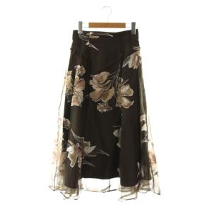 リアルフラワーオパールスカート フレアスカート 1 ダークブラウン マルチカラー /ES OS