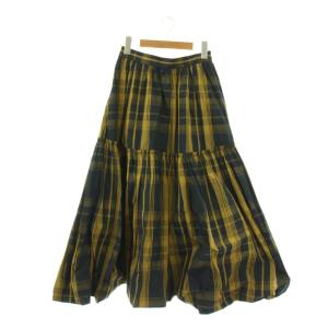 タフタバルーンスカート ロング 1 チャコールグレー イエロー /DO OS
