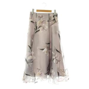 リアルフラワーオパールスカート フレア ロング 1 グレー /HK OS