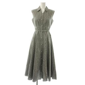 洗えるパール釦シアーシャツワンピース 0 ブラック ホワイト /ES OS