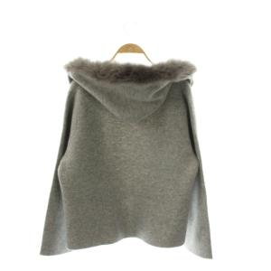 ANAYI フォックスファー ニット ショートコート フード アンゴラ混 38 グレー /ES OS