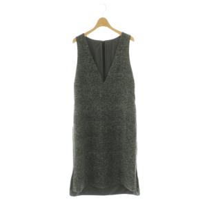 Vネック ワンピース 36 グレー ブラック /ES OS