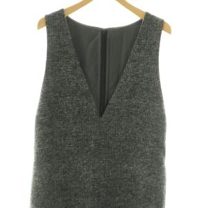 ANAYI Vネック ワンピース 36 グレー ブラック /ES OS