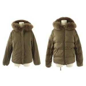 リバーシブル グリーンダウンジャケット ジップアップ 38 カーキ /HK OS